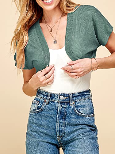 Image of Lock and Love Women's Versatile Open Front Lightweight Short Sleeve Bolero Shrug