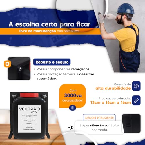 Transformador 3000va Bivolt 110 para 220 E 220v para110v 127v Conversor Voltagem Energia Trafo Gelad