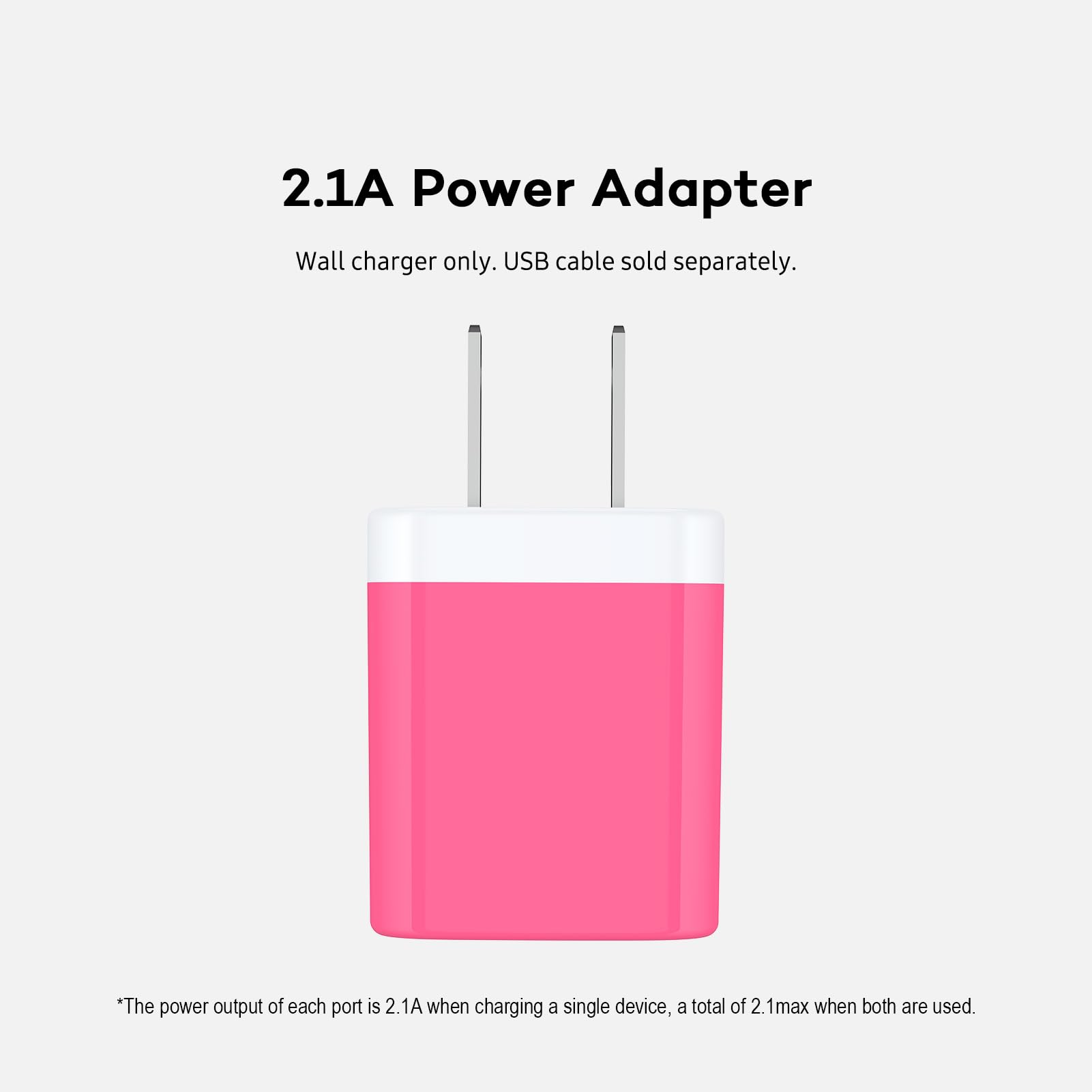 AILKIN 2 Pack Dual USB Wall Chargers, 2.1A, Compatible with iPhone, Samsung, LG, Moto, Kindle, Fast Charging, UL Certified