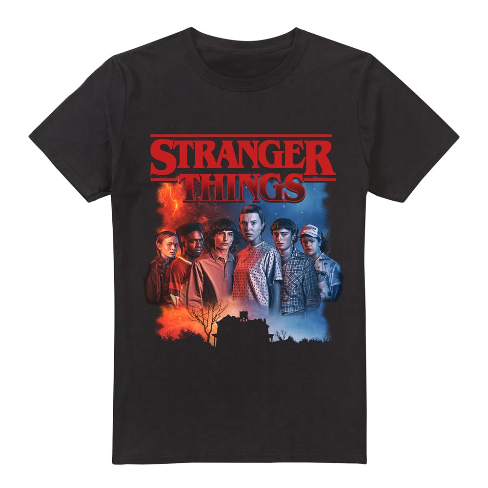 Stranger Things Hawkins Creel House Poster Unisex T Shirt, Black, XXXX-Large