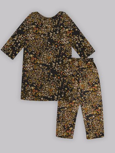 Image of A.T.U.N. (ALL THINGS UBER NICE) Girls Printed 3 /4 Sleeve Kurti and Pant Set | Stylish Traditional Ethnic Wear Salwar Suit Set for All Ocassions