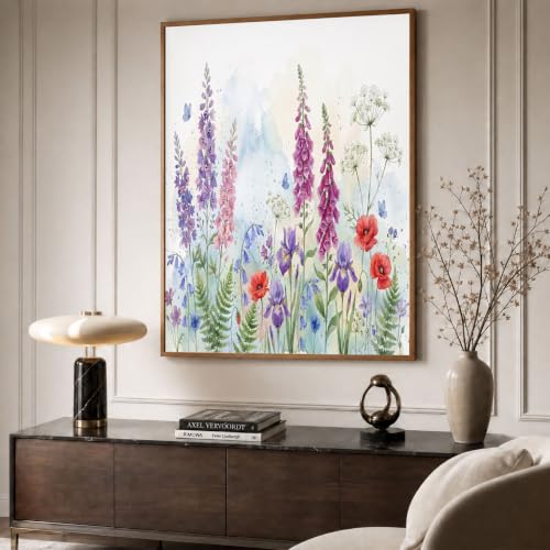 Cuadros de flores silvestres en acuarela de 70x100cm que renuevan paredes vacías