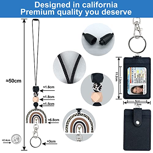 Teacher Lanyards For Id Badges And Keys, Cute Beaded Lanyards For Women With Keychain And Leather Holder Of 7 Card Slots, Comfortable, Detachable, Unique Designs From Usa #TOP4