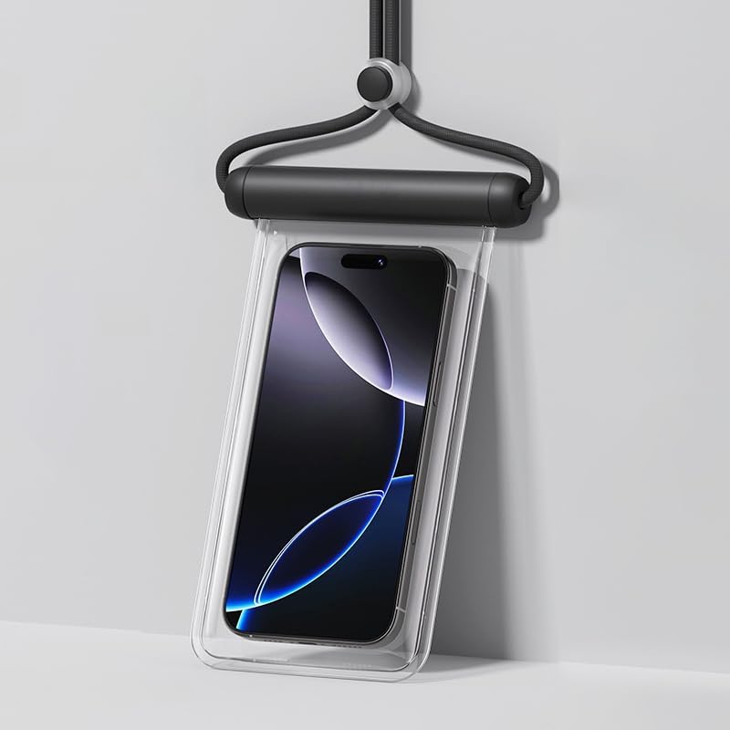 Waterproof Phone Pouch Bag, Adjustable Lanyard Waterproof Phone Pouch for iPhone 16 15 14 13 12 Pro Max XS Samsung, Easy Lock, Beach Cruise Ship