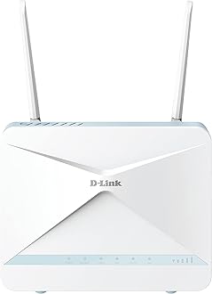 D-Link G416/B EAGLE PRO AI AX1500 4G+ Smart Router with 4G+ LTE Cat 6 Download Up to 300Mbps, Wi-Fi6, AI Traffic Optimiser, Gigabit Ports, WPA3, Wi-Fi Mesh support, Unlocked for All Networks.