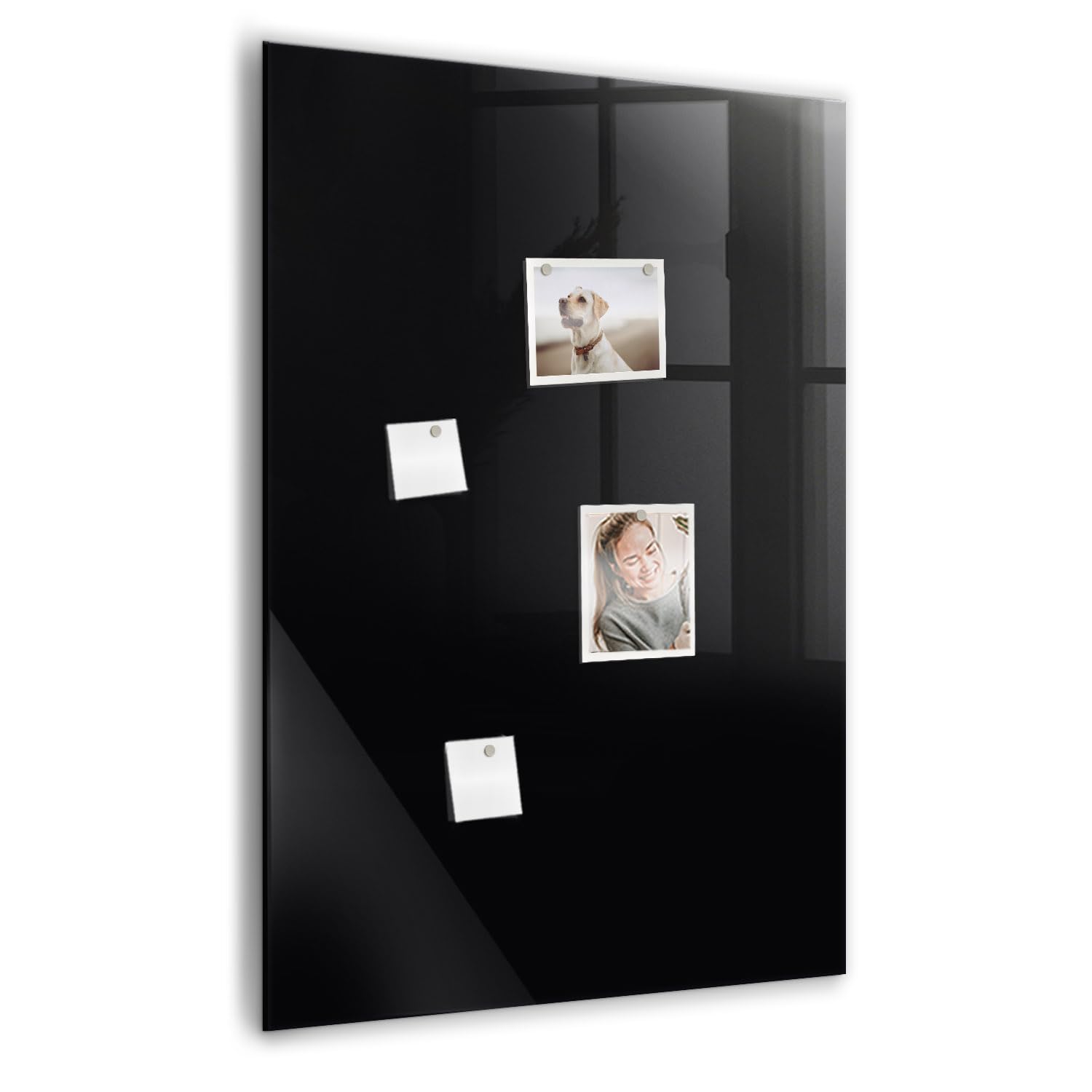 Elegantes magnetisches Glas-Whiteboard | Neodym-Magnete, Marker & Schwamm inklusive | Ultraglatte Oberfläche | Perfekt für Struktur & Überblick - 70x100 - Schwarze Farbe