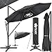 tillvex® Premium Alu Sonnenschirm 330 cm + Abdeckung & Windsicherung | Ampelschirm 6-Fach verstellbar mit Kurbel | Gartenschirm 360° Drehbar Neigbar Kippbar | UV50+ wasserdicht