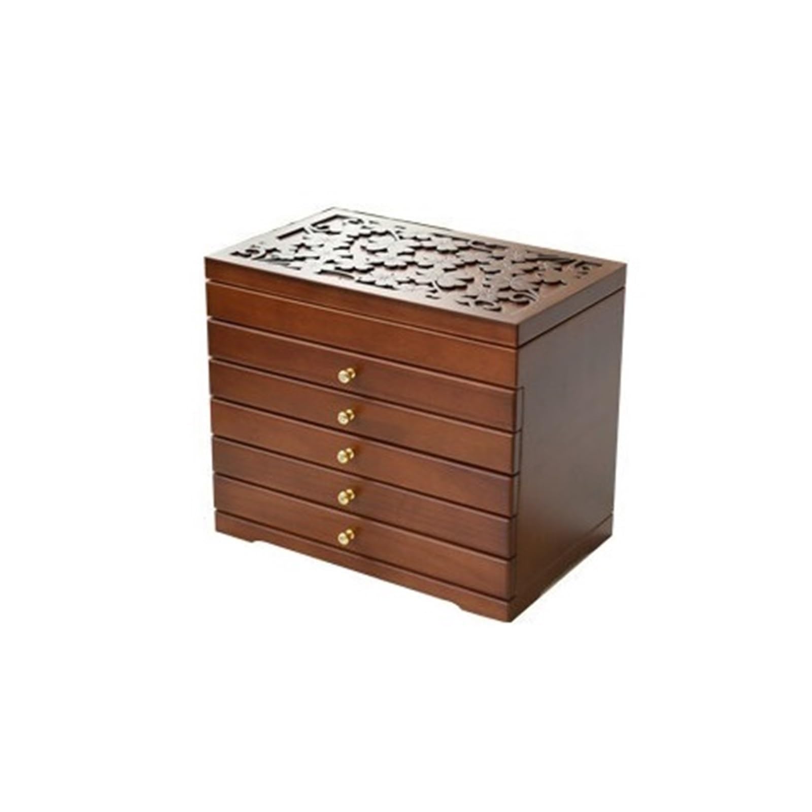 CLQYXRMVC Jewelery Box Wooden Jewelry Box Exquisite Multi-Tiered Makeup Organizer With Mirror Luxury Drawer Case Jewellry Organizer Case(Bruin,Medium)