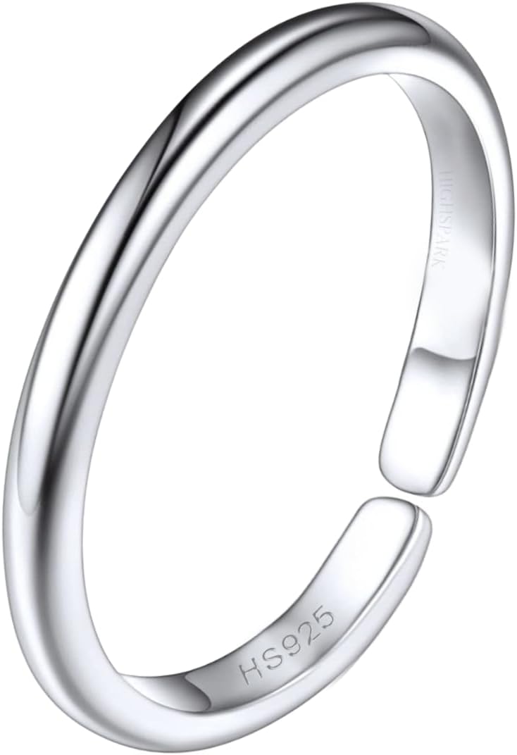 HighSpark Silver Toe Ring/Band Ring for Women | 92.5 Sterling Silver Adjustable Toe Rings | 1 Piece Only | Minimal & Elegant Designs