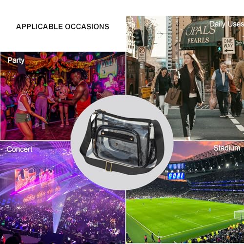 ESVAN Clear Crossbody Bag,Large Shoulder Bag For Stadium Events,Stadium Approved Clear Purses for Women with Adjustable Strap 6