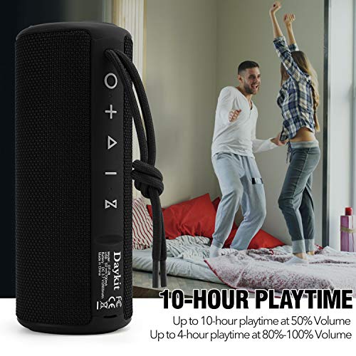 Waterproof Portable Bluetooth Speaker with Crystal Clear Stereo Sound, Rich Bass, 66 ft Wireless Range, Built-in Mic, IPX6, for Home, Shower, Travel, Outdoor Speaker -Black