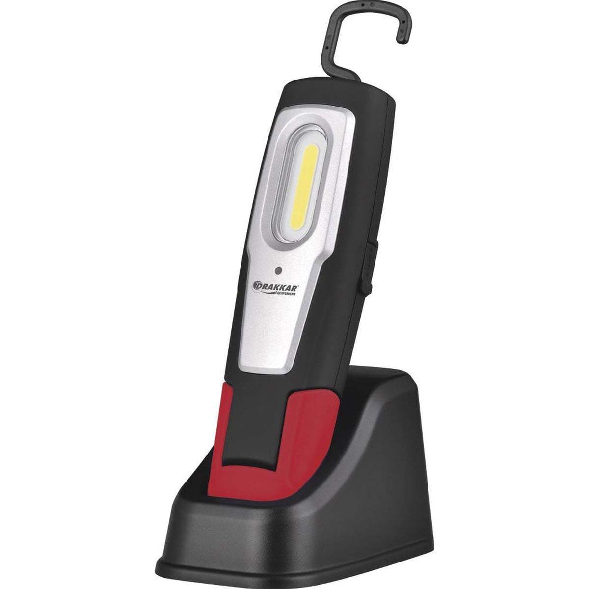 Baladeuse d'atelier DRAKKAR TOOLS LED 600Lm articulée, rechargeable sur socle, autonomie de 2h à 10h - 02421