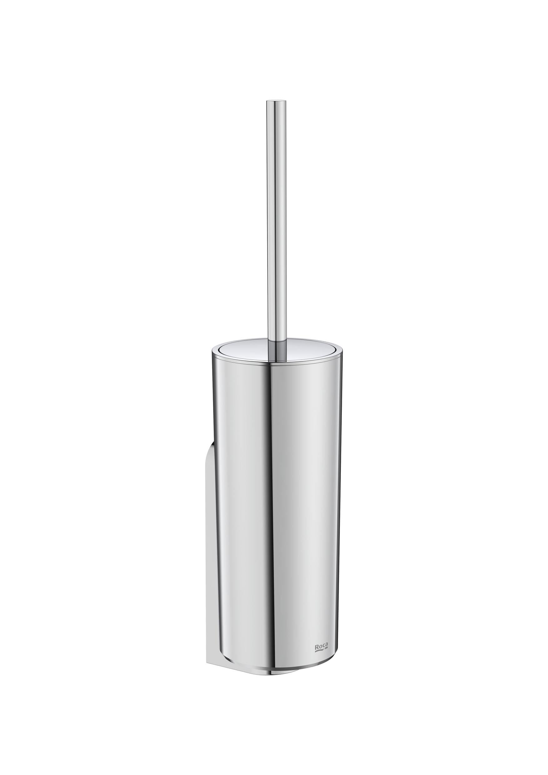 Roca Victoria Escobillero de Baño de Suelo o Pared, Acero Inoxidable Acabado Cromado, Instalación con Tornillos o Adhesivo, Cepillo WC con Soporte A817891C00