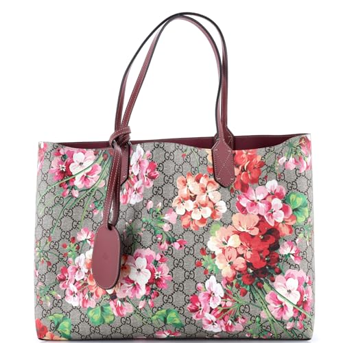 Gucci, Pre-Loved Reversible Tote Blooms GG Print Leather Medium, Brown