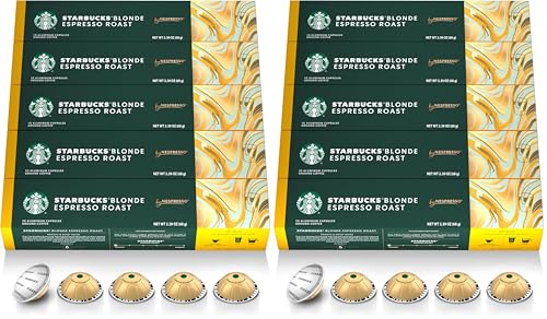Image of Starbucks by Nespresso Vertuo, Blonde Roast Espresso, 50-count Espresso Pods, Brews, 1.35 oz. (Pack of 2)