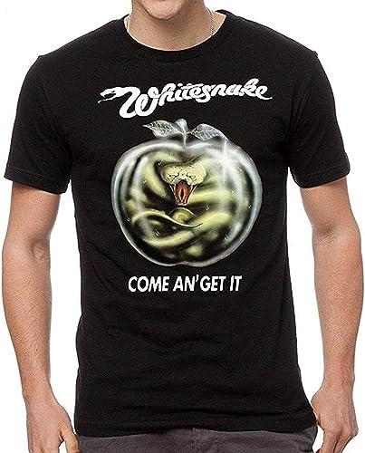 Camiseta para hombre Whitesnake Come and Get It 1981 Camiseta para hombre Camiseta Rock negra, Negro, M