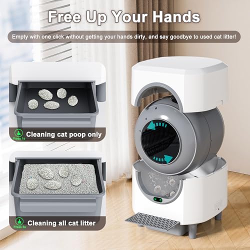 Ellenpent Automatic Litter Box — WiFi-Connected Rake Box with 90L Capacity — view 9