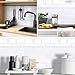 Yoillione Peel and Stick Backsplash for Kitchen: Self Adhesive Wall Tiles for Bathroom - Vinyl Thick Back Splash Tile (10, White)
