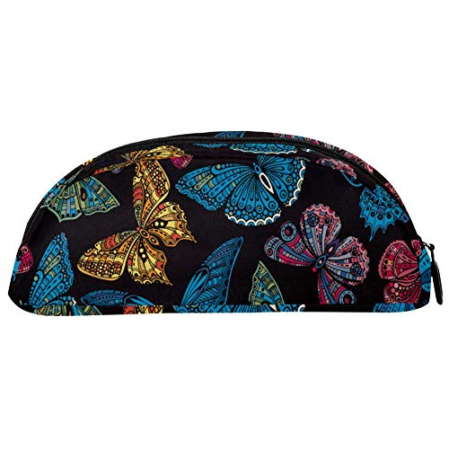 Preisvergleich Produktbild ANINILY kunstvolle Kritzelei, handgezeichnete Schmetterlinge, Stift und Bleistift, grafisches Schiffstyp-Federmäppchen, Kosmetiktasche und Reisetasche, Schreibtasche, Geburtstagsgeschenk, Schule