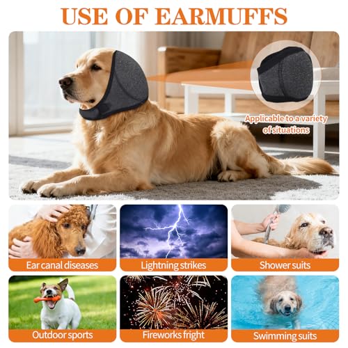 WEITAPYT Hund-Ohrenschützer, Ohrenschutz mit Geräuschunterdrückung Hund, Gehörschutz für Hunde, Wasserdichter Ohrenschutz Hunde, für GeräUschblockierung, Beruhigung, Winter, Baden, Troc(L)