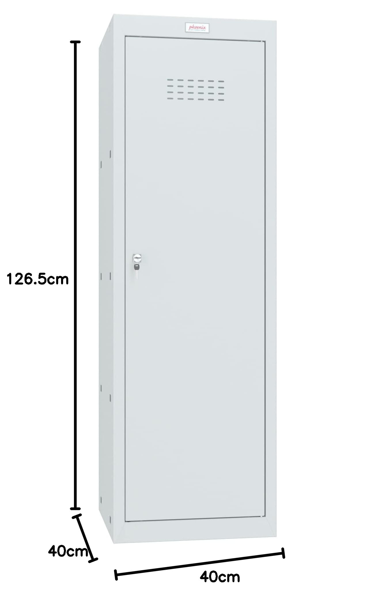 Phoenix Safe Company - Seria CL - Szafki sześcienne - Jasnoszara szafka z 4 kostkami z zamkiem na klucz - 1265 x 400 x 400 mm - CL1244GGK