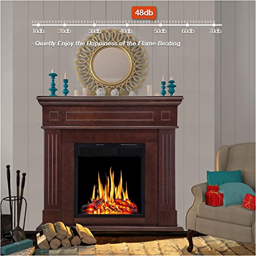 Electric Fireplace With Mantel Brown Heater 1500W Electric Fireplace Freestanding With Remote Control Fireplace Surround With Mantel Adjustable Led Flame #TOP2