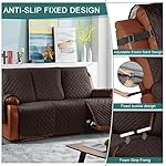 Ruaozz Waterproof Recliner Sofa Cover 1-Piece Couch Covers for Reclining Couches Reclining Sofa Cover Washable Furniture Protector with Elastic Straps Pocket for Kids, Pets (Chocolate, 3 Seater) - Image 5
