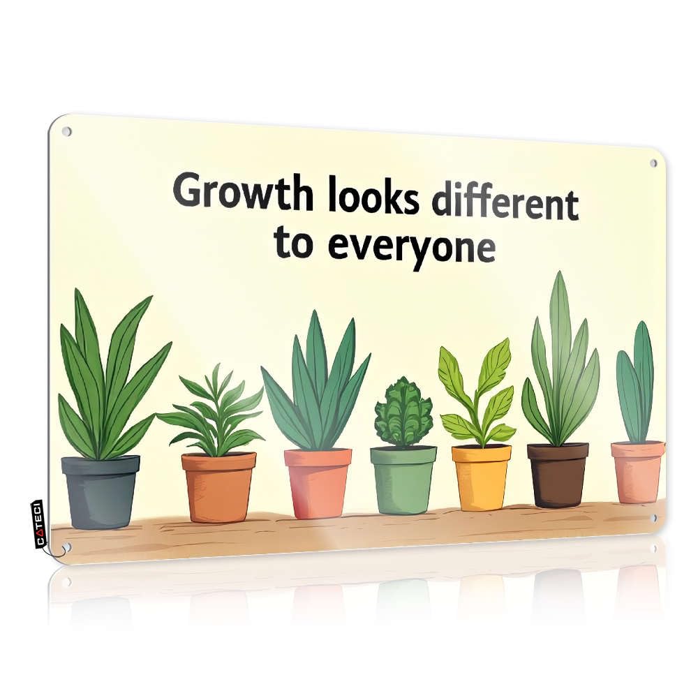 Door Gift For Her Wall Art - Growth Looks Different To Everyone. Decorative Metal Wall Art Ready To Hang For Camper(20X30CM)