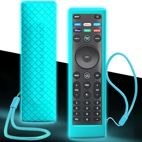 Case for Vizio TV Remote, Cover Compatible with Vizio Smart TV Remote Control XRT136 / XRT140 Silicon Universal Sleeve Skin Glow in The Dark Blue