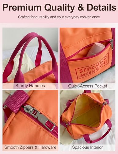 Image of Venzina Unisex Large Capacity Gym and Travel Backpack, Multi-Compartment Sports Duffle Bag with Organized Storage, Multi-Way Carry Yoga Crossbody Bag for Fitness, Workout, Hiking, Daily Use- Pink
