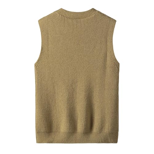 2024 Fashionable Men's Sweater Vest Casual Warm V-Neck Sleeveless Knitted Vest3