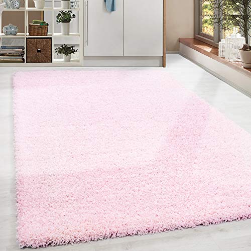 HomebyHome Tapis Salon 200x300 Moderne Tapis Chambre Adulte Tapis Rose 200x290 cm - Tapis Shaggy Salle de Séjour Tapis Poil Long Concevoir Unicolore Tapis...