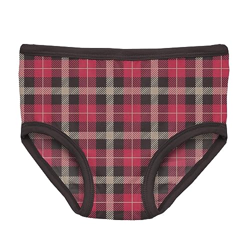 KicKee Printed Girls Underwear, Set of 3, Incredibly Soft Girl Panties, Snug Fit, All Day Wear (90's Plaid, Natural & 90's Stripe - 3T-4T)2