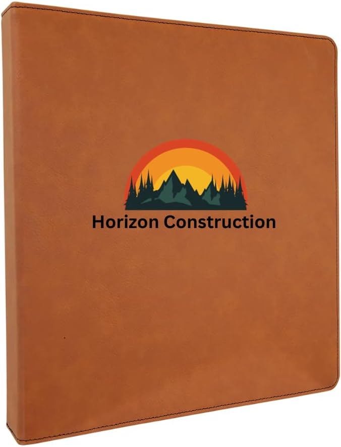 Custom Full Color Logo Three Ring Binder for Business (Rawhide)