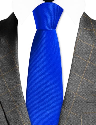 Image of GUSLESON Classic New 3.15 inch(8cm) Men's Solid Color Necktie Wedding Business Tie + Gift Box