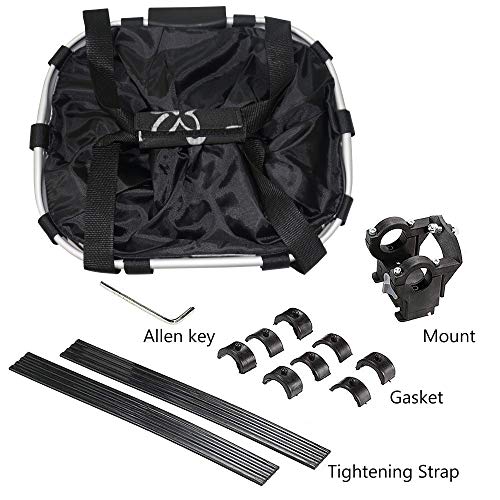 URBEST Bike Basket,Small Pets Cat Dog Folding Carrier,Removable Bicycle Handlebar Front Basket, Quick Release and Easy… - Image 6