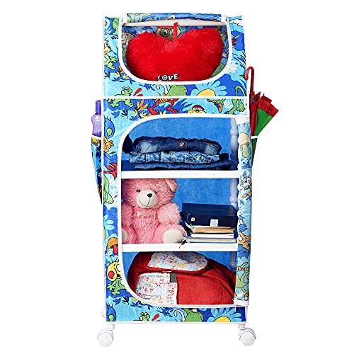 Image of Little One's | 4 Plastic Shelves Baby Wardrobe /Toy Organizer | Jungle Blue | Tb4 /Ab, 109 Cm, 31 Cm, 46 Cm