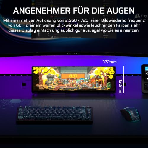 CORSAIR XENEON EDGE 14,5-Zoll-2K-LCD-Touchscreen HDMI und USB-C – Rauchgrau – Ansicht 5