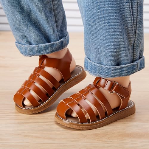 Image of BMCiTYBM Baby Boy Girl Closed Toe Sandals Infant Summer First Walking Shoes Non-Slip Fisherman Sandals 6 9 12 18 24 Months