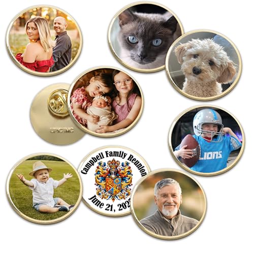 Indiana Metal Craft Photo or Logo Personalized Gold Finish Lapel or Hat Pin (1 Inch)