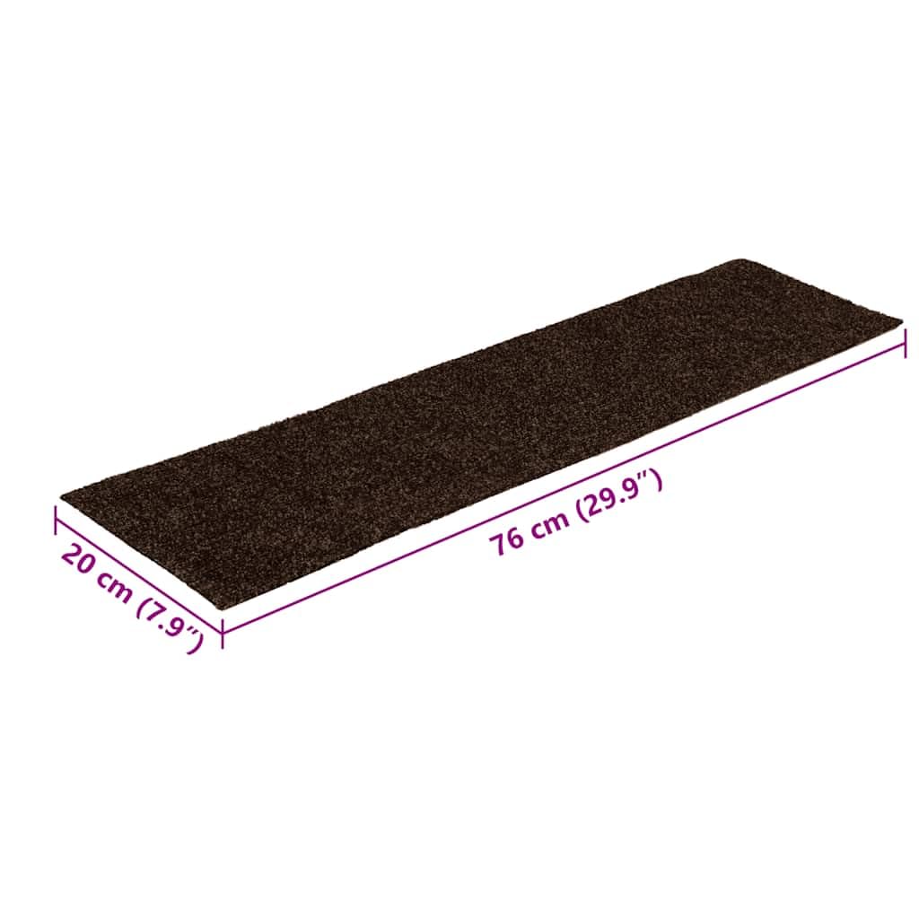 Lot de 30 tapis d'escalier autocollants Marron 76 x 20 cm