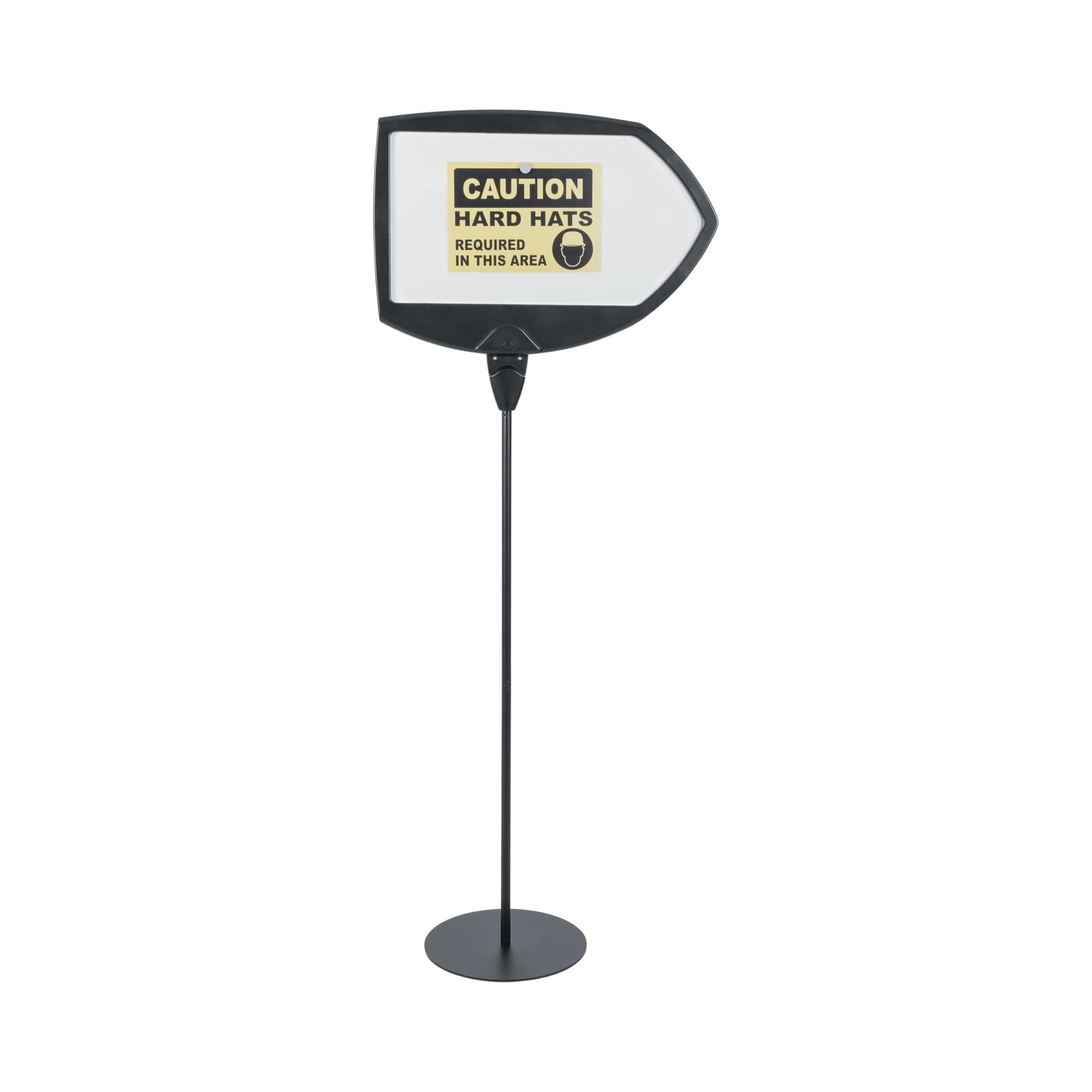 Bi-Office - Letrero en forma de Flecha, Negro, Borrado en seco, Ajuste de ángulo, 625x445x1595 mm