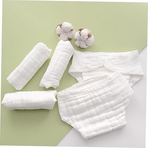 Miniatura 4 de 5Pcs Reusable Baby Cloth Diapers Washable Cotton Nappy Inserts Absorbent and Breathable for Infants Size M for Everyday Use