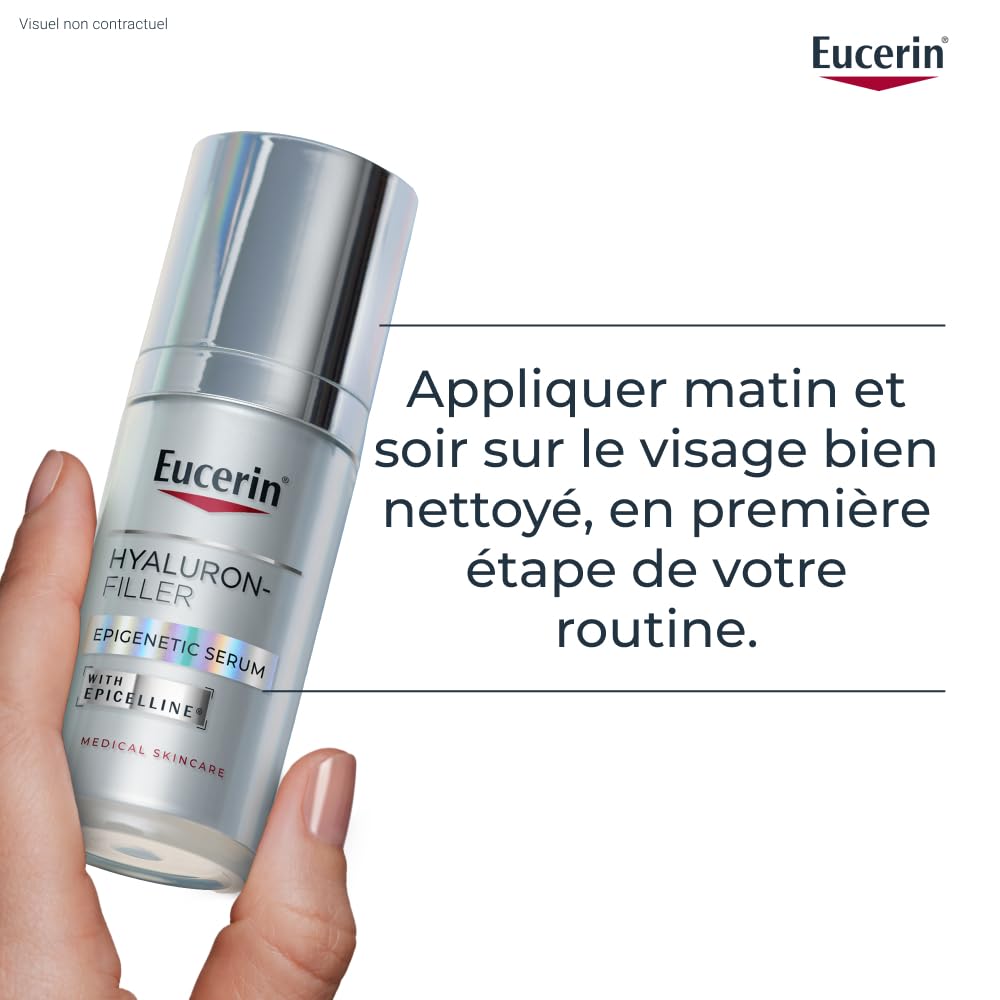 Eucerin HYALURON-FILLER Sérum Épigénétique 30ml, Sérum visage anti-âge qui inverse 10 signes visibles de l’âge, Skincare Eucerin anti-âge à l’Épicelline et acide hyaluronique