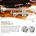 2-Pack Compatible with Bach Stradivarius Trumpet 3rd Valve Slide Stop Nuts and Tuning Slide Stop Screws, Stainless Steel American Standard Thread for Accurate Tuning and Smooth Slide Action
