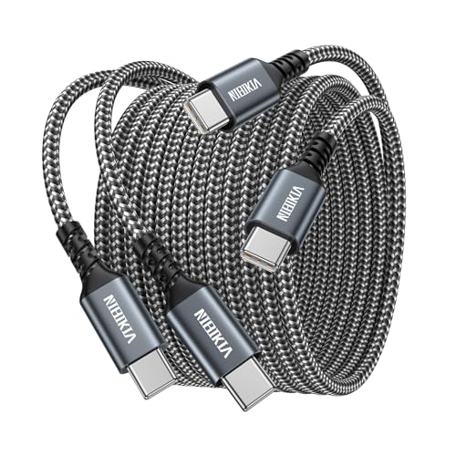 Câble USB C vers USB C, 100 W [2 m + 2 m] Type C Câble de charge rapide PD Câble de charge rapide en nylon Câble de charge USBC pour iPhone 15 16 iPad Pro/Air MacBook Samsung S25 S24 S23 S22 S20