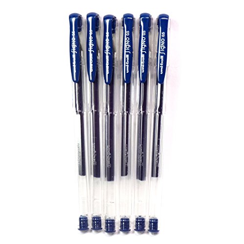 Bolígrafo Uni-Ball Signo Standard Gel 0.5 mm Azul Negro x6