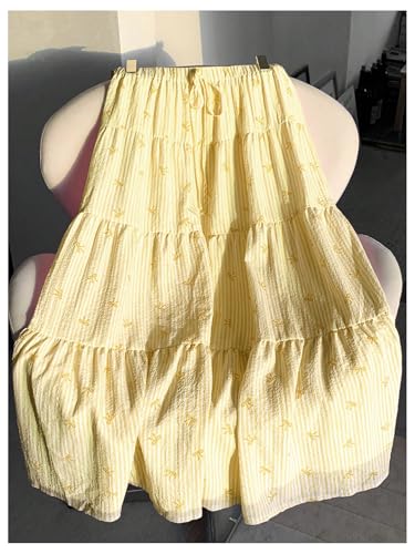 Image of Verdusa Women's Long Maxi Skirt Boho Flowy Flared Ruffle Skirts 2026 Beach Vacation Summer Going Out Outfits