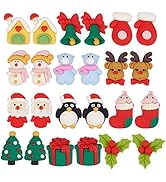BEEFLYING 24 Pcs Noël Résine Flatback Cabochons Charmes Père Noël Arbre de Noël Résine Embellisse...