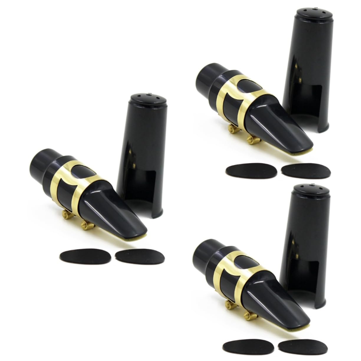 ibasenice Lot De 3 Accessoires Élégants Pour Bec De Saxophone Ligature En S Capuchons Et Dents Pour Saxophone